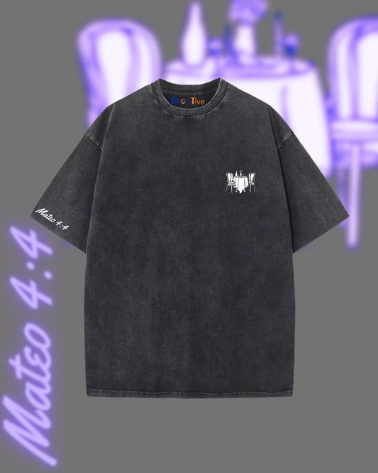 Camisa Mateo 4:4 Negra