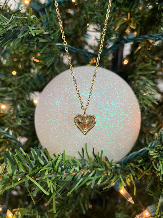 3 King Heart Necklace