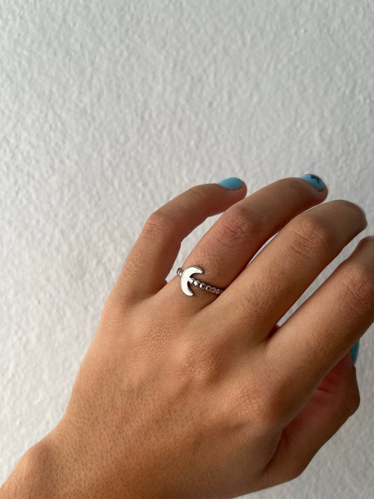 Silver Moon Ring